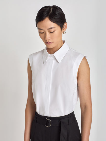 Blouse Sans Manches en Popeline