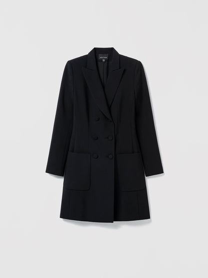 Black dress blazer on a light gray background