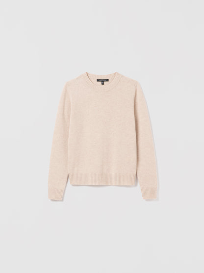  Judith & Charles wheat 100% cashmere crewneck sweater with straight fit and smooth finish.