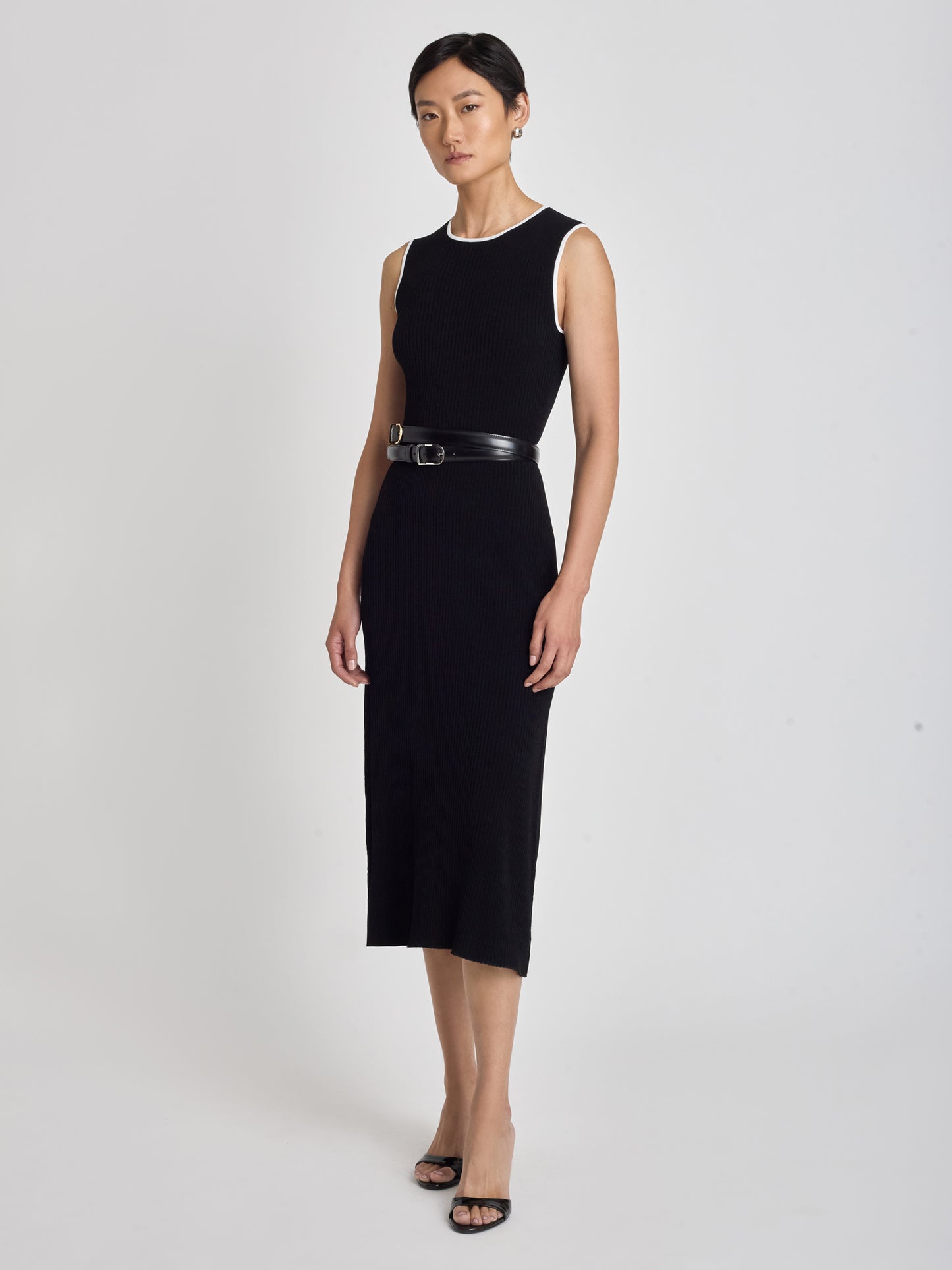 Robe en Tricot Côtelé Sans Manches