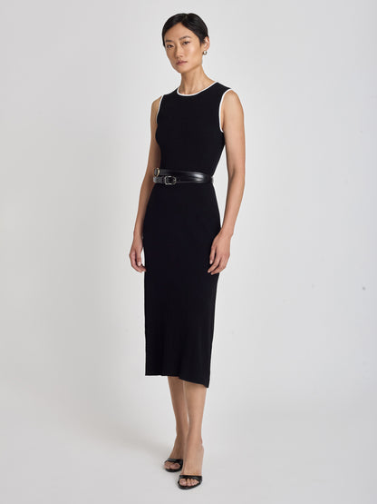 Robe en Tricot Côtelé Sans Manches