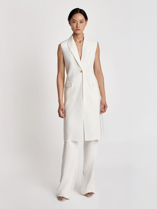 Long gilet en lin