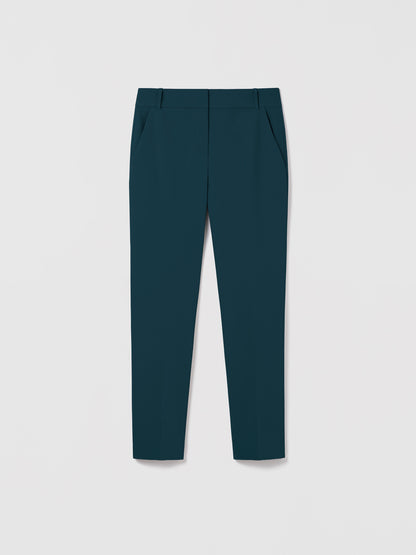 Deep Ocean Judith & Charles mid-rise slim pants in unlined Easy Care Techno fabric, ankle length.