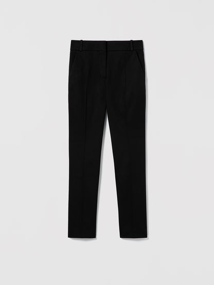 Black pants on a light gray background