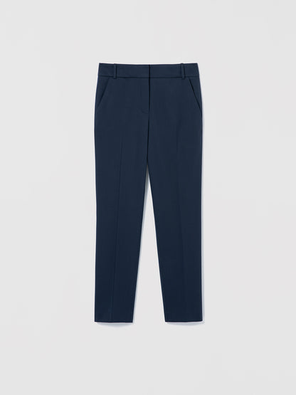 Navy blue pants on a light gray background