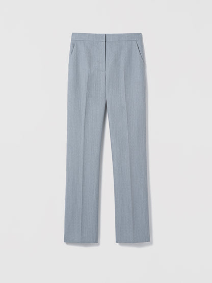 Pale blue pants on a light gray background