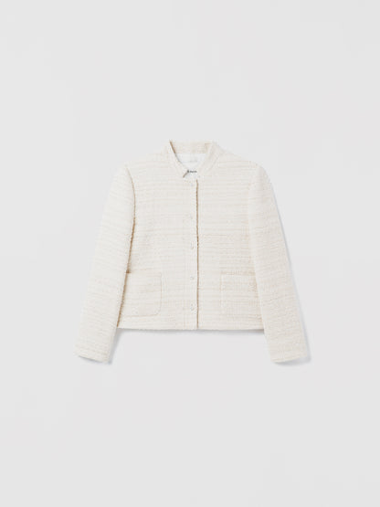 Crop Metallic Tweed Jacket