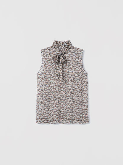 Printed Blouse With Tie