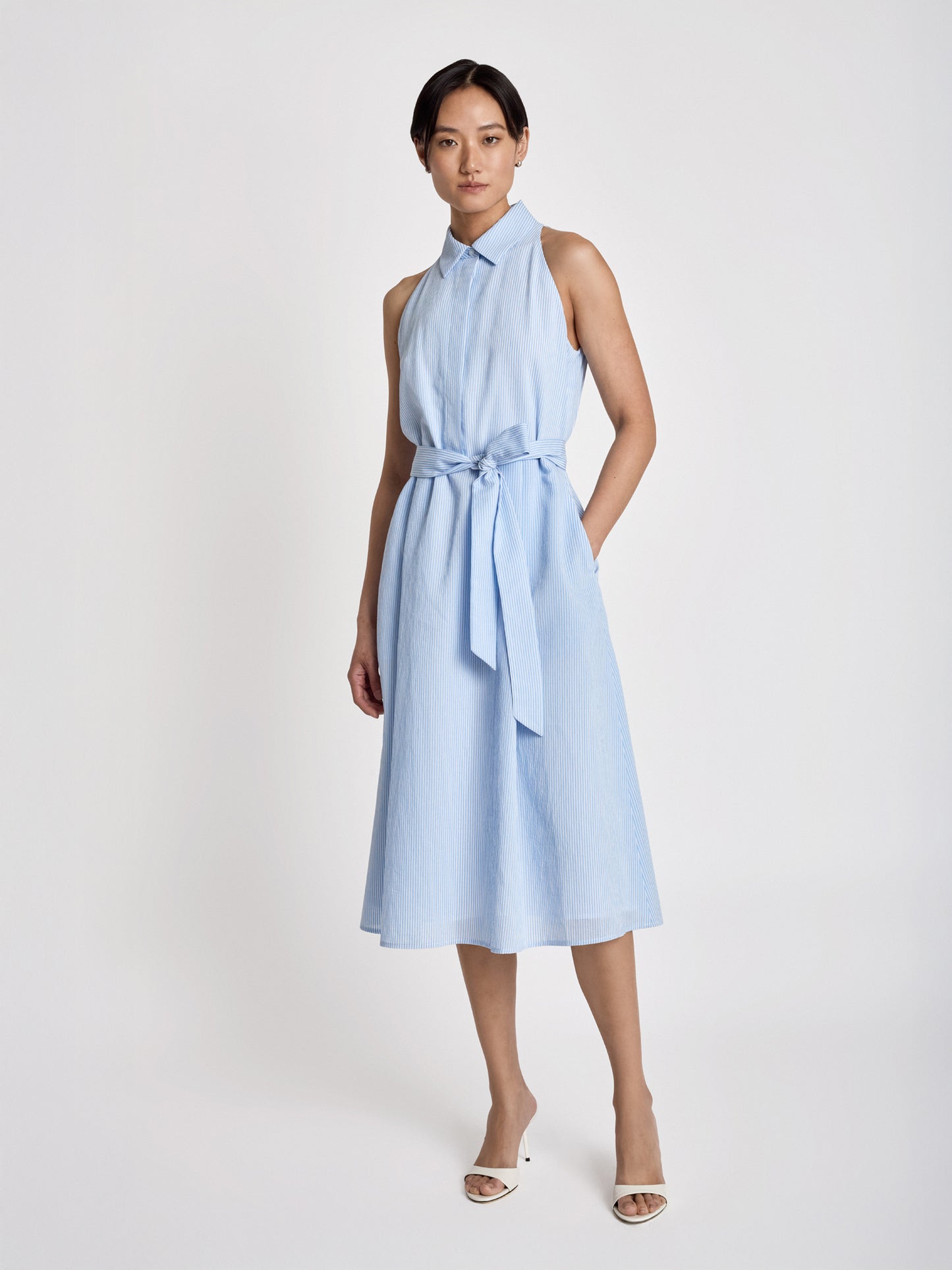 Easy fit halter shirt dress