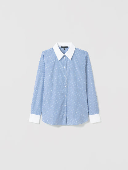 Chemise en Popeline Rayée Fil-coupé