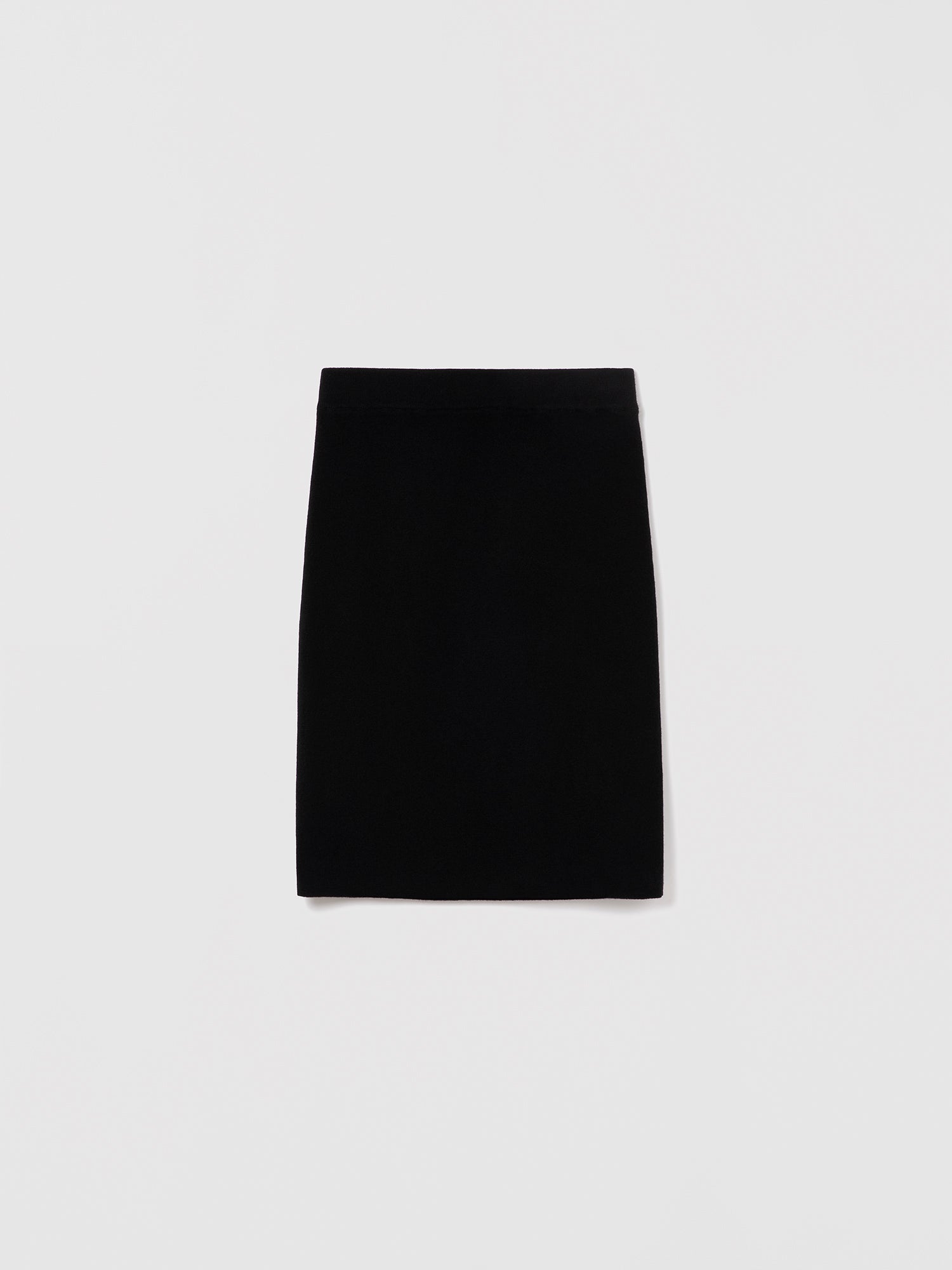 Black wool-cashmere tailored skirt by Judith & Charles, style Orsey, knee length