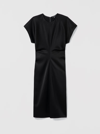 Black dress on a light gray background