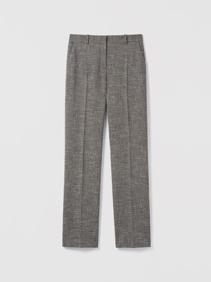Pantalon En Tweed À Taille Mi-Haute