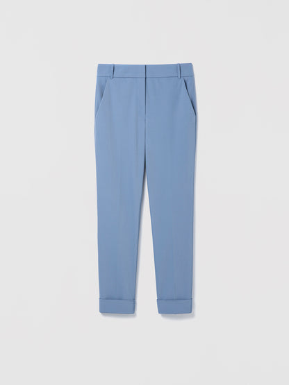 Smokey blue pants on a white background