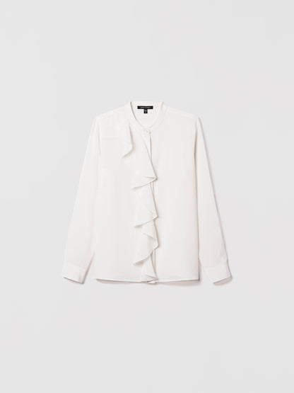Ruffled silk blouse