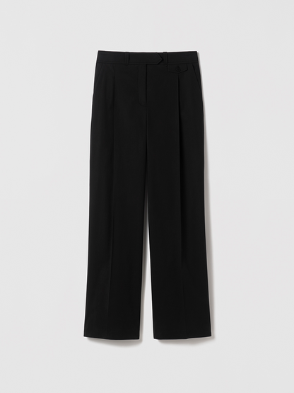 Wide Leg Pleated Cotton Pant