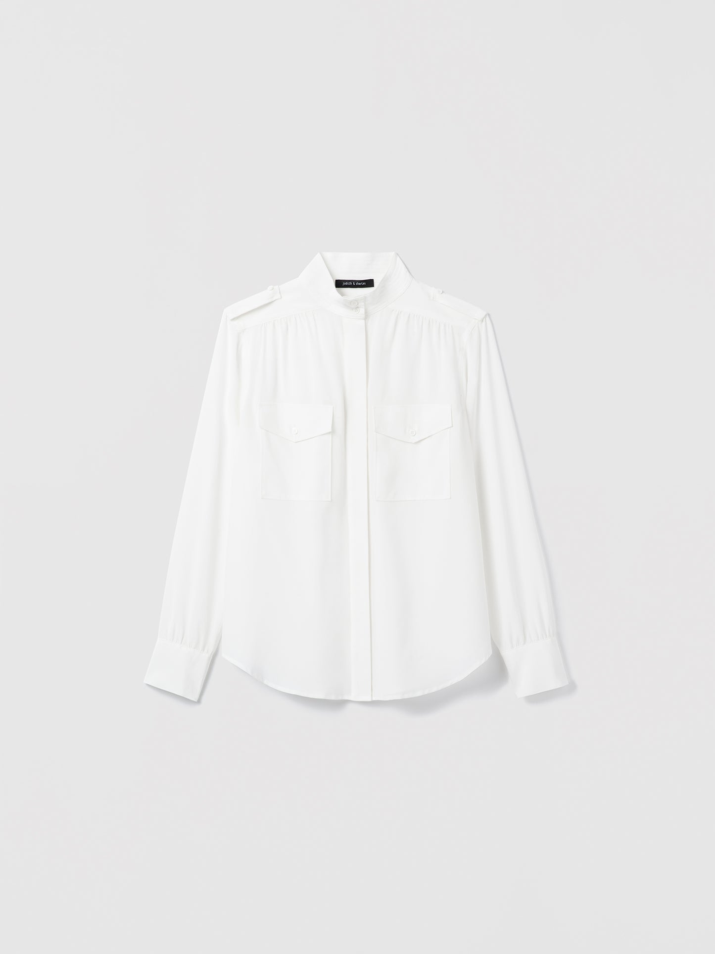 Silk Stand Collar Blouse