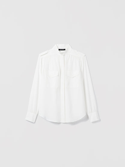 Silk Stand Collar Blouse