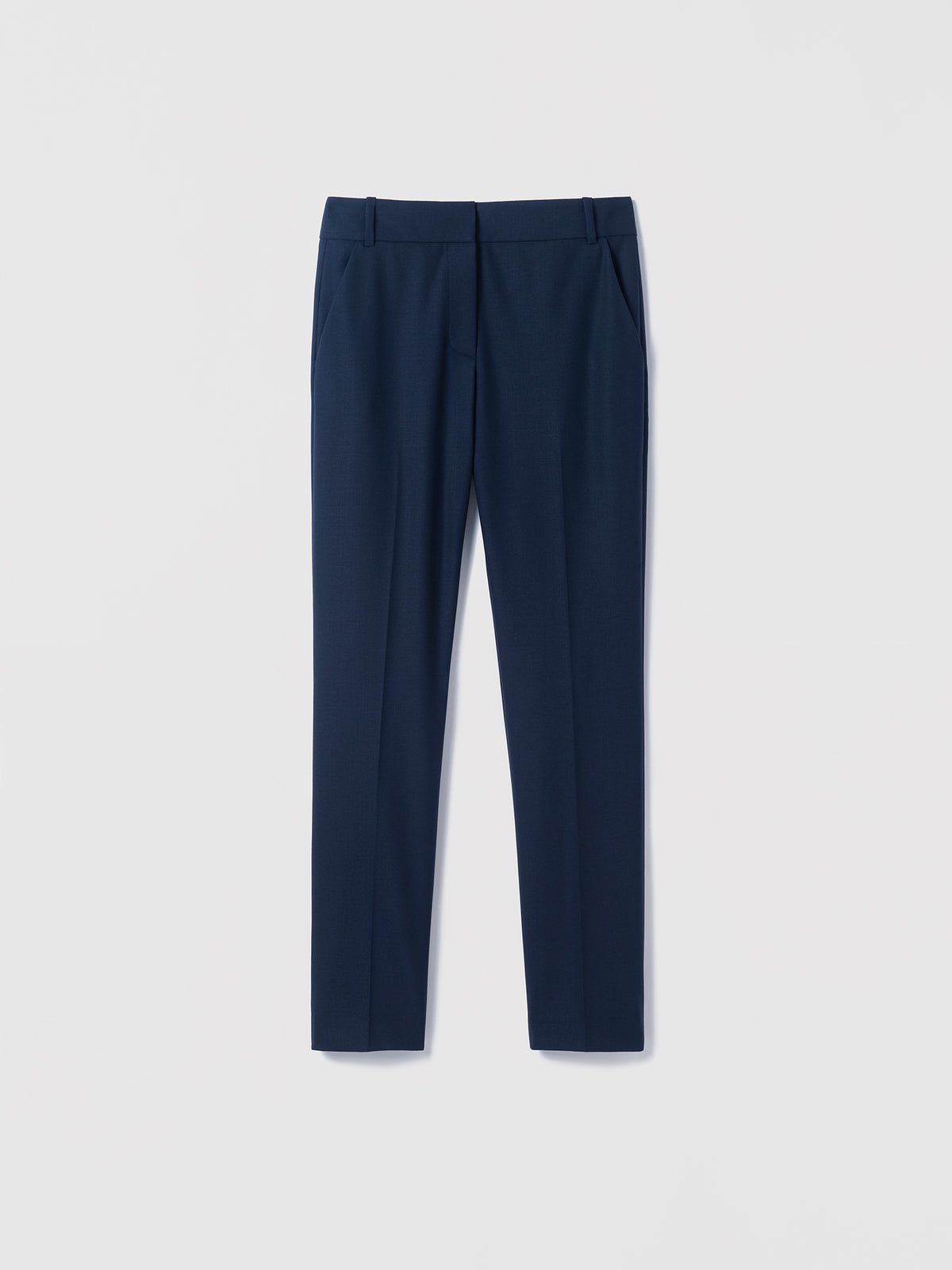 Pantalon Droit Ajusté En Laine